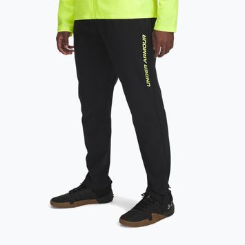 Vyriškos bėgimo kelnės Under Armour Storm Run black / high vis yellow / reflective