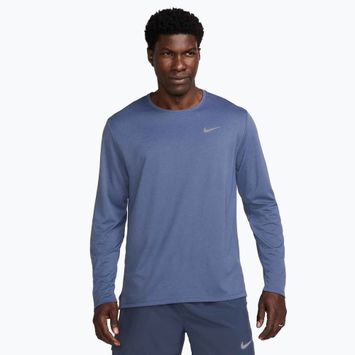 Vyriški bėgimo marškinėliai ilgomis rankovėmis Nike Miler Dri-Fit UV diffused blue