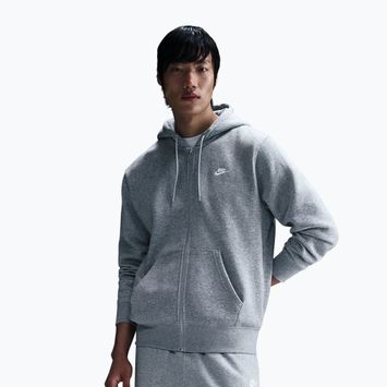 Vyriškas džemperis Nike Club Full Zip Hoodie dark grey heather/light smoke grey/white