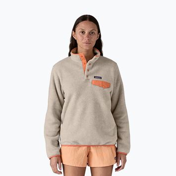 Moteriškas žygio džemperis Patagonia LW Synch Snap-T P/O oatmeal heather w/heirloom peach