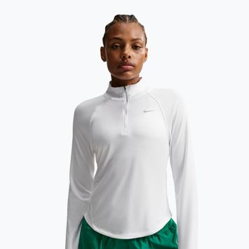 Moteriški bėgimo marškinėliai ilgomis rankovėmis Nike Tempo Swoosh Run Dri-Fit 1/4-Zip white/black