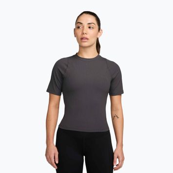 Moteriški marškinėliai Nike Zenvy Rib Dri-Fit thunder grey/white