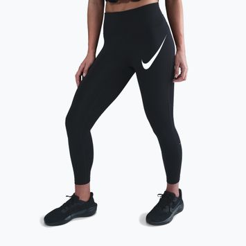 Moteriškos bėgimo tamprės Nike Tempo Swoosh Run High-Waisted 7/8 black/white