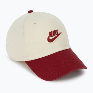 Kepurė su snapeliu Nike Club Unstructured Futura Wash light khaki/team crimson/team crimson