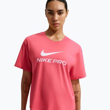 Moteriški treniruočių marškinėliai Nike Pro Dri-Fit Loose sea coral/white