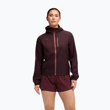 Moteriška bėgimo striukė HOKA Skyflow black cherry