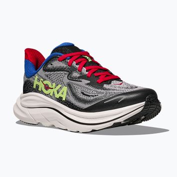 Vaikiški bėgimo batai HOKA Clifton 10 foggy grey/black