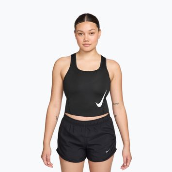 Moteriški bėgimo marškinėliai Nike Swoosh Run Dri-Fit black/white