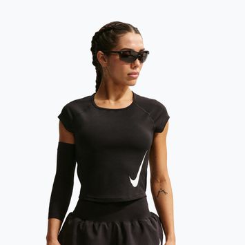 Moteriški bėgimo marškinėliai Nike Swoosh Run Dri-Fit black/white/white