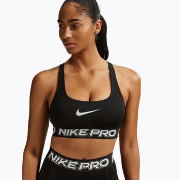 Treniruočių liemenėlė Nike Pro Light Support Non Padded black/white/metallic silver
