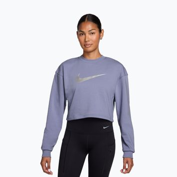 Moteriškas treniruočių džemperis Nike Pro Dri-Fit Crew Neck iron purple/metallic silver/white