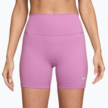 Moteriški šortai Nike One High-Waisted Biker 5" light magenta/white