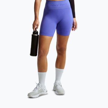 Moteriški šortai Nike Pro Seamless High-Waisted Biker 5" sapphire