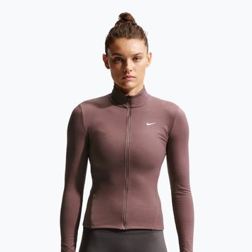 Moteriškas treninginis džemperis Nike One Fitted Dri-Fit Full-Zip burgundy tattoo/white