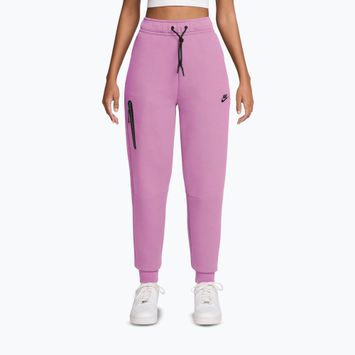 Moteriškos kelnės Nike Sportswear Tech Fleece Mid-Rise light magenta/black