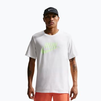 Vyriški bėgimo marškinėliai Nike Dri-Fit Running white/barely volt