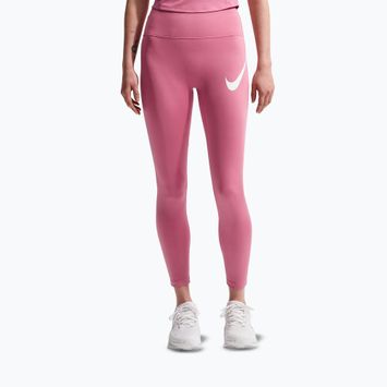 Moteriškos bėgimo tamprės Nike Tempo Swoosh Run High-Waisted 7/8 peony/white