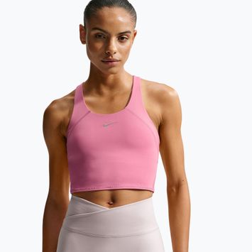 Moteriški bėgimo marškinėliai Nike Tempo Medium Support Cropped Sports Bra peony
