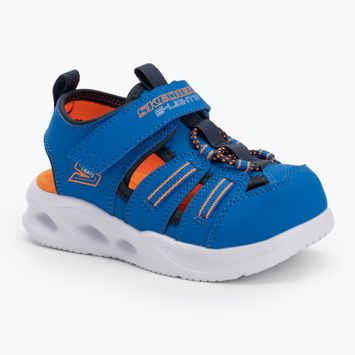 Vaikiškos basutės SKECHERS S-Lights Sola Glow blue/lime