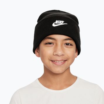 Vaikiška žieminė kepurė Nike Peak black heather/white