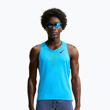 Vyriški bėgimo marškinėliai Nike AeroSwift light current blue/black