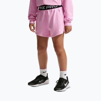 Vaikiški šortai Nike Pro Fleece pink rise/pink rise/black/white
