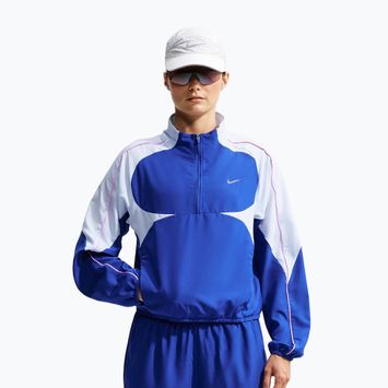 Moteriška bėgimo striukė Nike Tempo Dri-FIT 1/2-Zip old royal/football grey/pink rise