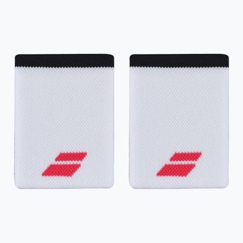 Riešo juostos Babolat Logo Jumbo Wristband 2 vnt. white/strike red