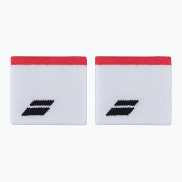 Riešo juostos Babolat Logo Wristband 2 vnt. white/strike red