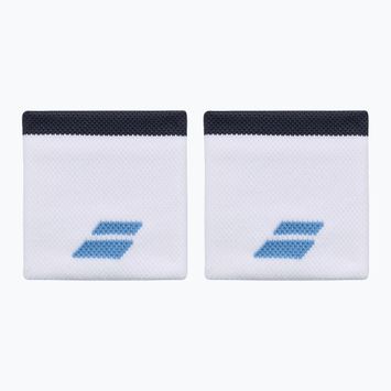 Riešo juostos Babolat Logo Wristband 2 vnt. white/drive blue