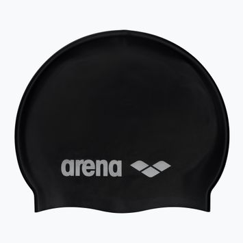 Vaikiška plaukimo kepuraitė arena Classic Silicone Jr juoda/sidabrinė