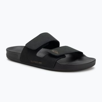 Vyriškos šlepetės Quiksilver Rivi Leather Double Adjust black 1