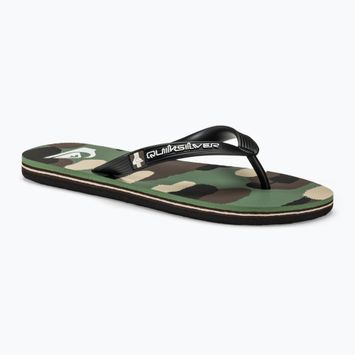 Vyriškos šlepetės per pirštą Quiksilver Molokai Art II black/brown/green