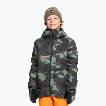 Vaikiška snieglenčių striukė Quiksilver Mission Printed puzzle camo sea spray