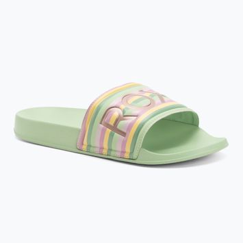Moteriškos šlepetės ROXY Slippy II green stripe