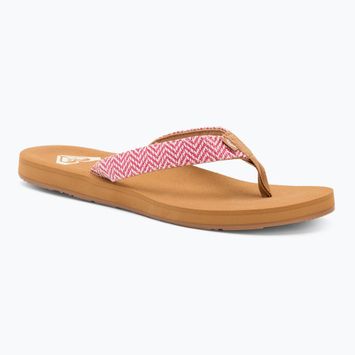 Moteriškos šlepetės per pirštą ROXY Porto Raffia II raspberry