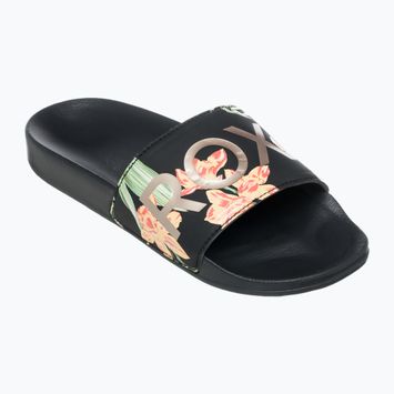 Moteriškos šlepetės ROXY Slippy II black/green print