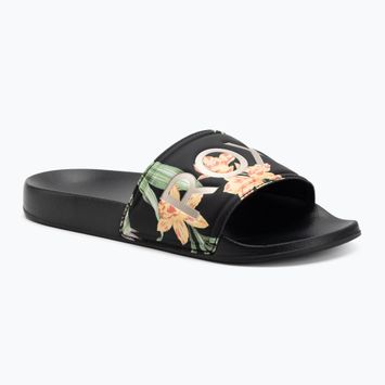 Moteriškos šlepetės ROXY Slippy II black/green print