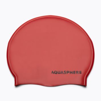 Aquasphere Plain Silicon raudona/juoda plaukimo kepurė