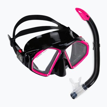 Aqualung Hawkeye Combo juodas/rožinis nardymo rinkinys