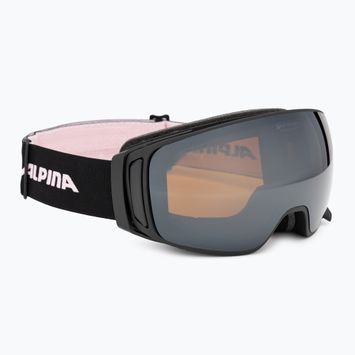 Alpina Double Jack Mag Q-Lite juodi/rožiniai matiniai/veidrodiniai juodi slidinėjimo akiniai