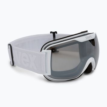 Slidinėjimo akiniai UVEX Downhill 2000 S LM balti matiniai / veidrodiniai sidabriniai / skaidrūs 55/0/438/1026