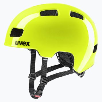 UVEX vaikiškas dviratininko šalmas HLMT 4 neoninės geltonos spalvos