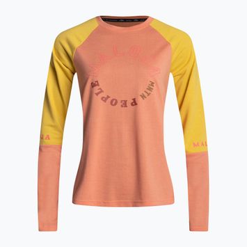 Moteriški dviratininkų marškinėliai Maloja DiamondM LS orange/yellow 35196