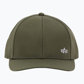 Vyriška kepuraitė su snapeliu Alpha Industries Metal Label dark olive