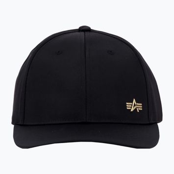 Vyriška kepuraitė su snapeliu Alpha Industries Metal Label black/shiny gold