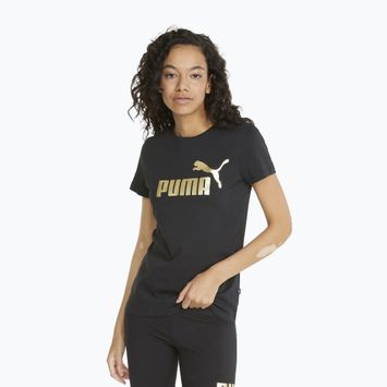 Moteriški marškinėliai PUMA ESS+ Metallic Logo Tee puma black/gold foll