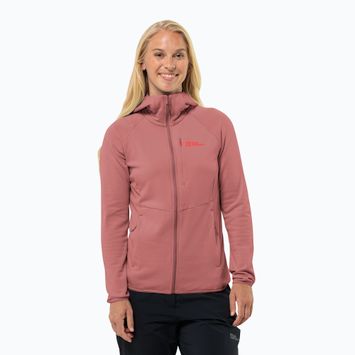 Moteriškas fliso džemperis Jack Wolfskin Kolbenberg Hooded Fz mineral red