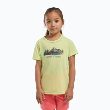 Vaikiški marškinėliai Jack Wolfskin Hiking Graphic T print cool matcha