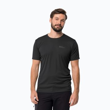 Jack Wolfskin Tech vyriški trekingo marškinėliai juodi 1807072